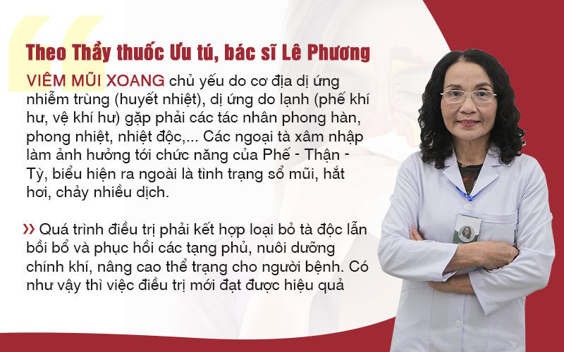 Bác sĩ Lê Phương chia sẻ về nguyên tắc điều trị viêm xoang